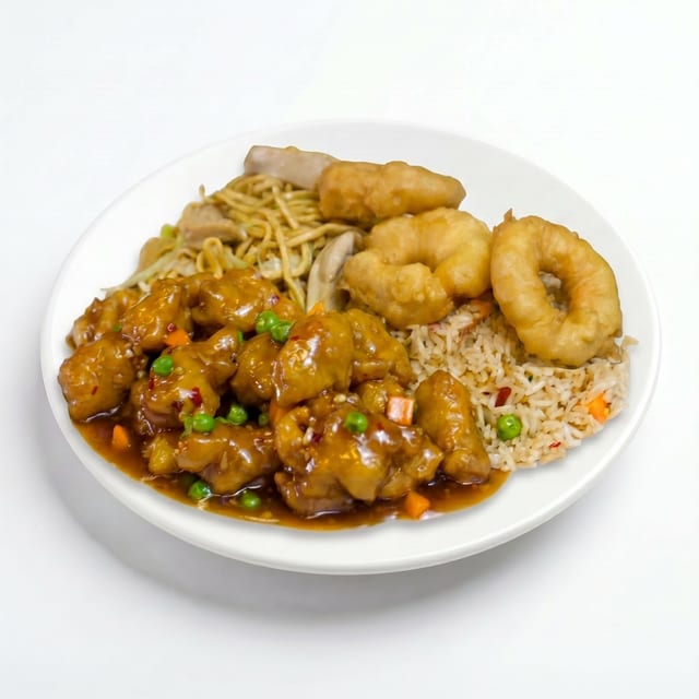 C15. Fried Prawns & Garlic Chicken / 炸虾鱼香鸡 (套餐).