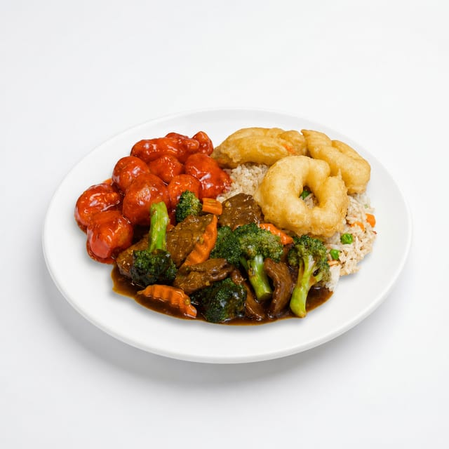 C10. Broccoli Beef & Sweet & Sour Pork / 芥兰牛, 甜酸肉 (套餐).