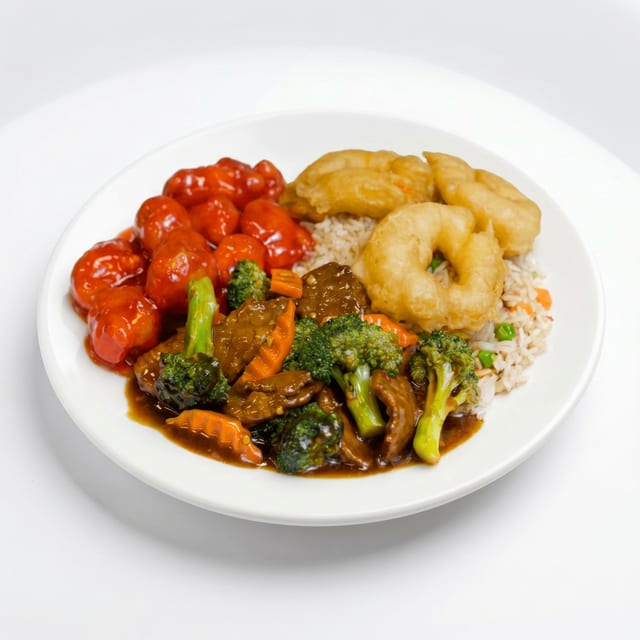 C10. Broccoli Beef & Sweet & Sour Pork / 芥兰牛, 甜酸肉 (套餐).